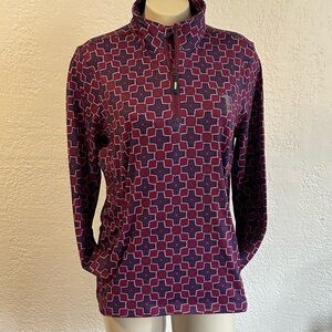 William Murray Chip Shot Burgundy‎ 1/4 Zip Pullover Golf Jumper LARGE NWT